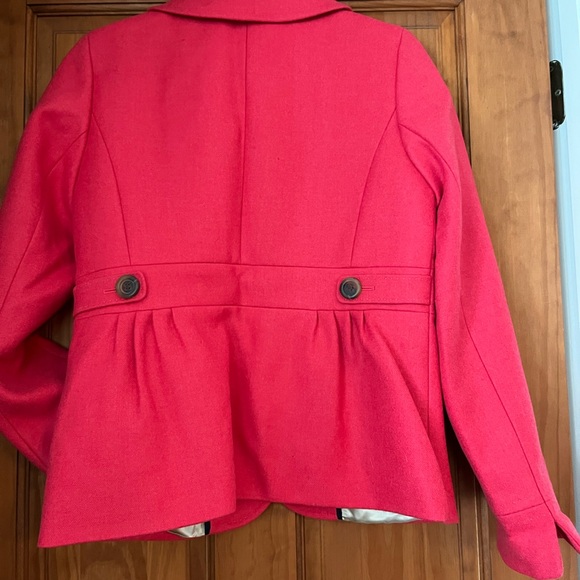 J. Crew Women's Bright Coral  Pea Coat - Picture 2 of 4